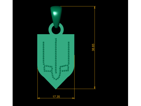 ゴールデントライデントエンブレムペンダント 3Dモデル