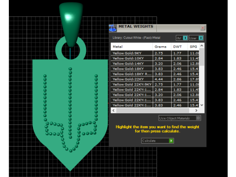 ゴールデントライデントエンブレムペンダント 3Dモデル