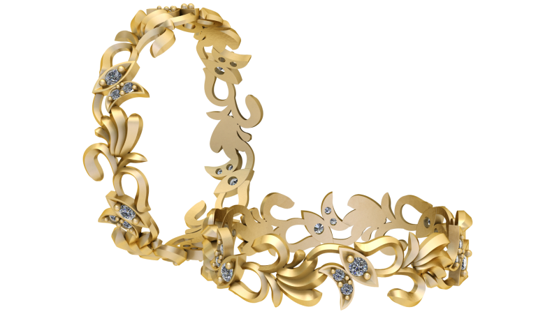 Floral Vine Diamond Band Model 3D .c4d .max .obj .3ds .fbx .stl .blend