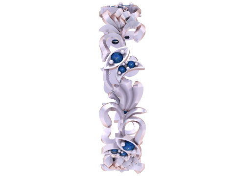 Floral Vine Diamond Band Model 3D