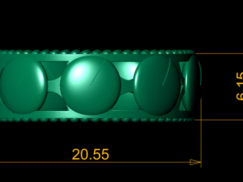 Lunar Disc Eternity Band 3D Model