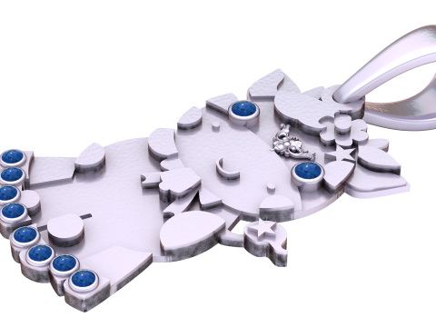 Goldener Cartoon-Kuh-Anhänger 3D Modell