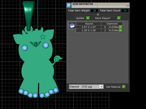 Goldener Cartoon-Kuh-Anhänger 3D Modell