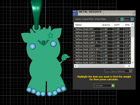 Goldener Cartoon-Kuh-Anhänger 3D Modell