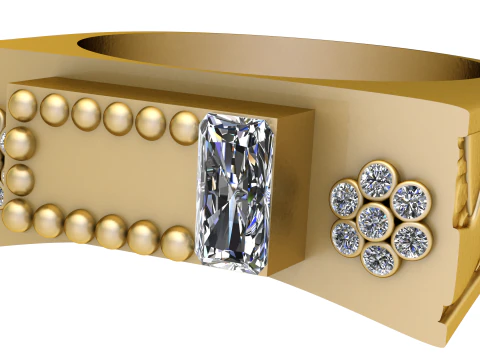 Regal Sapphire Crest Ring 3D Model