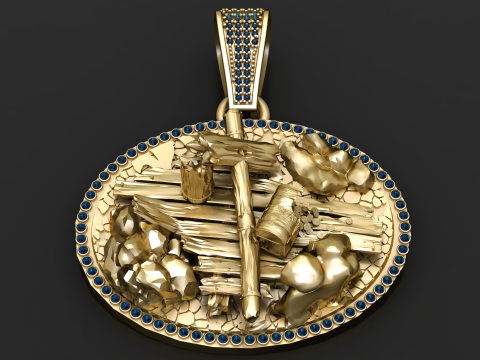 ROUND GOLD PENDANT 3D GOLD PRINTABLE MODEL 3D 프린트 모델
