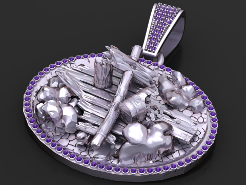 ROUND GOLD PENDANT 3D GOLD PRINTABLE MODEL 3D Print Model