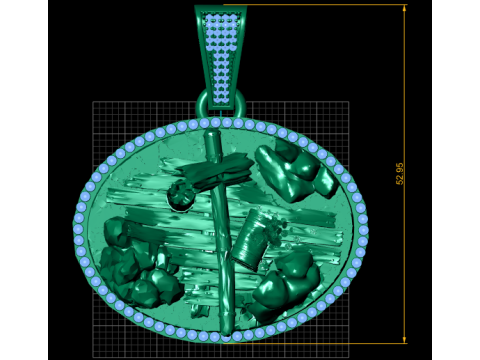 ROUND GOLD PENDANT 3D GOLD PRINTABLE MODEL 3D Print Model