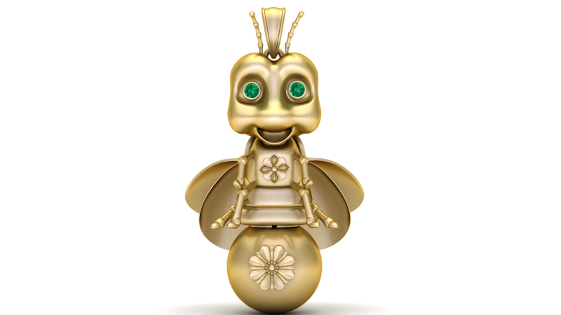 Honey Bee Pendant 3D Printable Jewelry Model Model do druku 3D .c4d .max .obj .3ds .fbx .stl .blend
