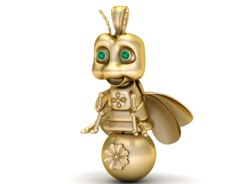 Honey Bee Pendant 3D Printable Jewelry Model Model do druku 3D