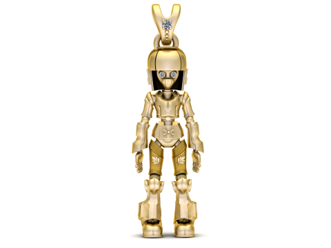 Golden ROBBOT Pendant 3D PRINTABLE MODEL 3D प्रिंट मॉडल
