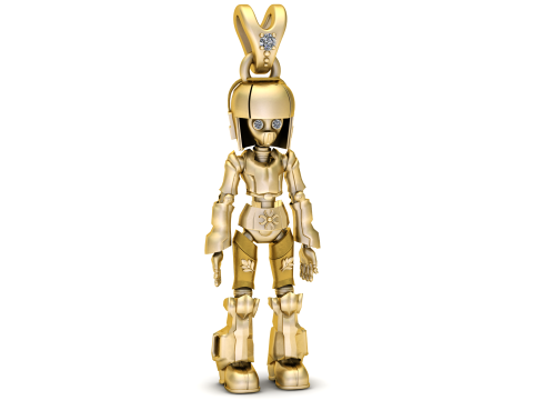 ゴールデン ROBBOT ペンダント 3D 印刷可能モデル 3Dプリントモデル