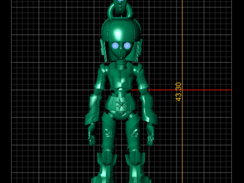 ゴールデン ROBBOT ペンダント 3D 印刷可能モデル 3Dプリントモデル