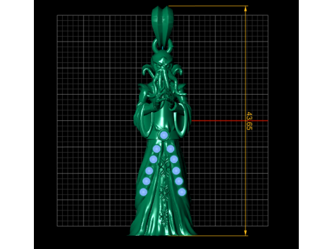 Mystic Cthulhu Pendant 3D PRINTABLE MODEL 3Dプリントモデル