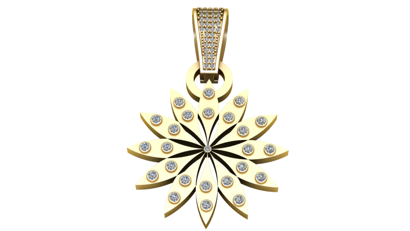 FLOWER GOLD PENDANT 3D PRINTABLE MODEL Model do druku 3D .c4d .max .obj .3ds .fbx .stl .blend 
