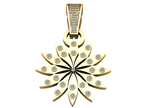 FLOWER GOLD PENDANT 3D PRINTABLE MODEL 3D प्रिंट मॉडल