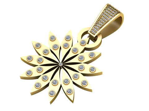 FLOWER GOLD PENDANT 3D PRINTABLE MODEL Model do druku 3D