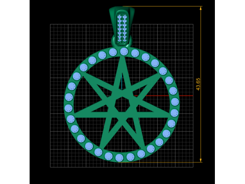ROUND GOLD STAR PENDANT 3D PRINTABLE MODEL 3D 打印模型