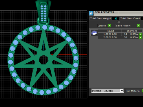 ROUND GOLD STAR PENDANT 3D PRINTABLE MODEL 3D 打印模型