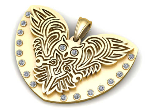 Owl Spirit Pendant 3D PRINTABLE MODEL 3D Print Model
