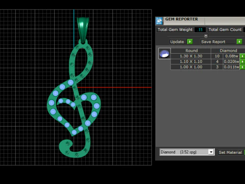 Treble Clef Heart Pendant 3D PRINTABLE MODEL 3D Print Model