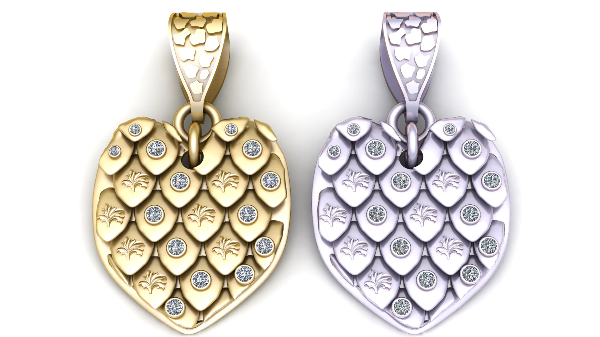 Moissanite Pendants 3D PRINTABLE MODEL 3D Print Model .c4d .max .obj .3ds .fbx .stl .blend 