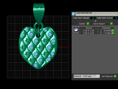 Moissanite Pendants 3D PRINTABLE MODEL 3D 打印模型