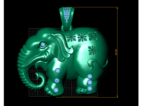 ELEPHANT GOLD PENDANT 3D PRINATBLE MODEL 3D 打印模型