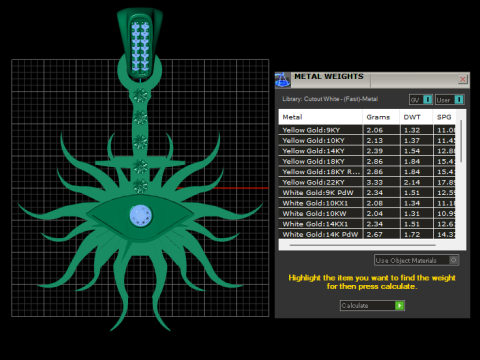 Golden Eye Sunburst PENDANT 3D GOLDPRINTABEL MODEL Model do druku 3D