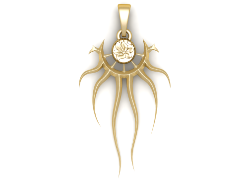 Golden Moon Pendant 3D printABLE MODEL 3D 프린트 모델