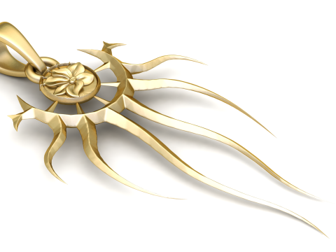 Golden Moon Pendant 3D printABLE MODEL Modello di stampa 3D