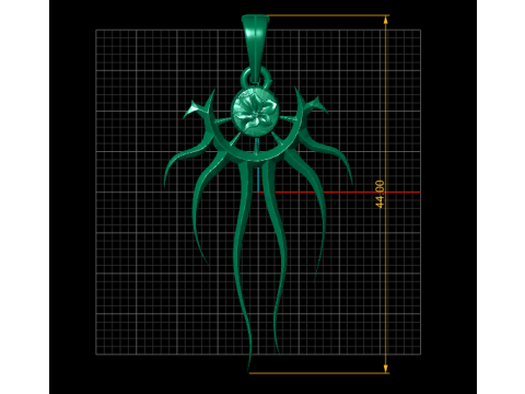 Golden Moon Pendant 3D printABLE MODEL Modello di stampa 3D