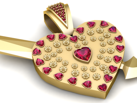 HEART GOLD PENDANT 3D PRINTABLE MODEL 3D printmodel