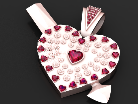 HEART GOLD PENDANT 3D PRINTABLE MODEL 3D printmodel