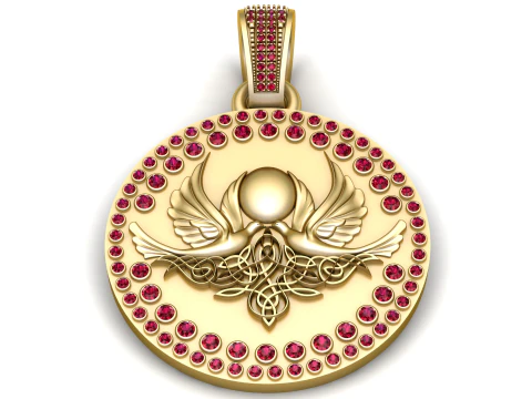 PINGENTE DE PERA EGÍPCIA REDONDA OURO 3D MODELO Modelo de Impressão 3D