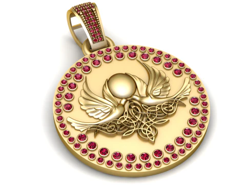 ROUND EGYPTAIN PEAR PENDANT3D GOLD PRINTABLE MODEL 3D Print Model