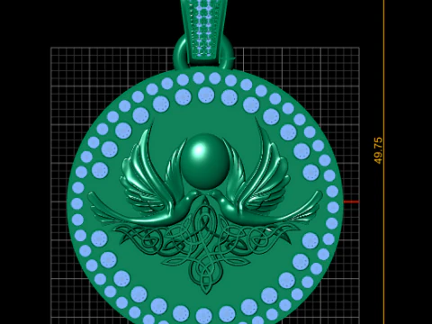ROUND EGYPTAIN PEAR PENDANT3D GOLD PRINTABLE MODEL 3D Print Model