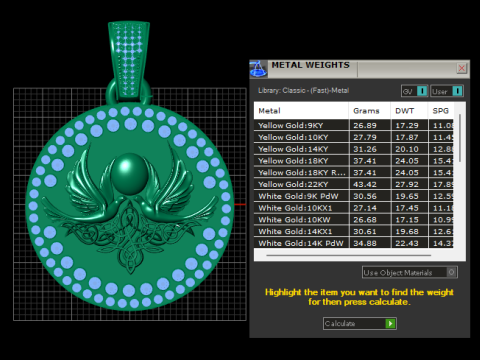 ROUND EGYPTAIN PEAR PENDANT3D GOLD PRINTABLE MODEL 3D printmodel