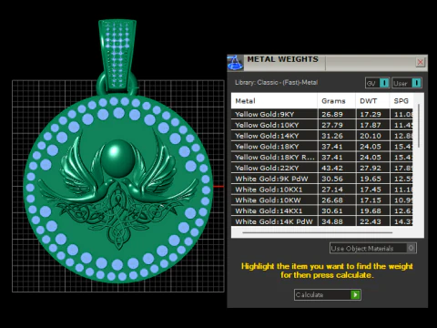 ROUND EGYPTAIN PEAR PENDANT3D GOLD PRINTABLE MODEL 3D Print Model