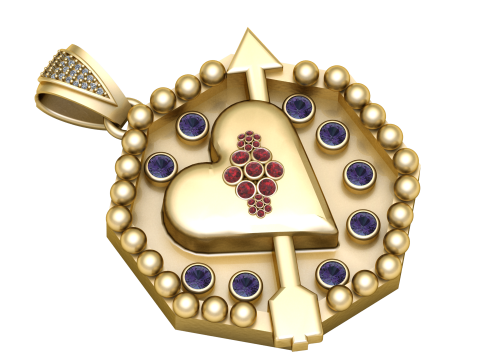 Cupids Heart Arrow Pendant 3D Модель