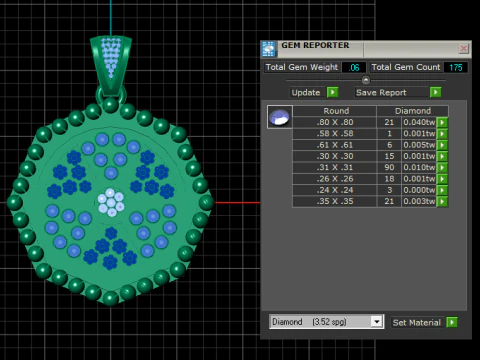 Royal Mandala Gem Pendant 3D Model
