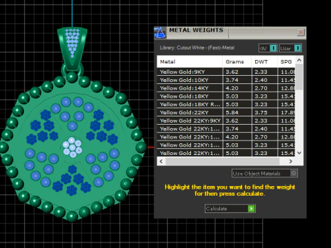 Royal Mandala Gem Pendant 3D Model