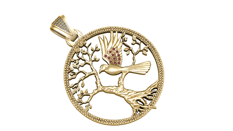 Wings of Freedom Pendant 3D Model .c4d .max .obj .3ds .fbx .stl .blend 