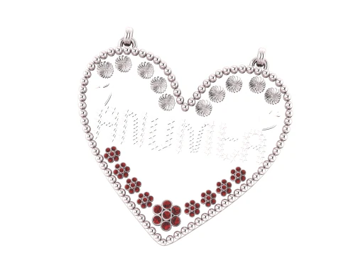 Anumita Star-Engraved Heart Pendant 3D Model