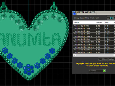 Anumita Star-Engraved Heart Pendant 3D 모델