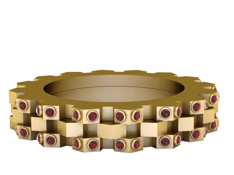 Imperial Gear Gemstone Band 3D 模型
