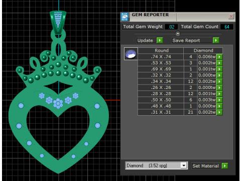 Crowned Heart Royal Pendant 3D Model