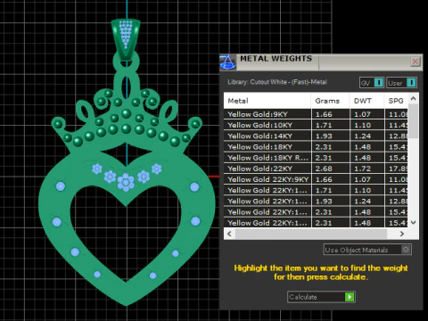 Crowned Heart Royal Pendant 3D Model