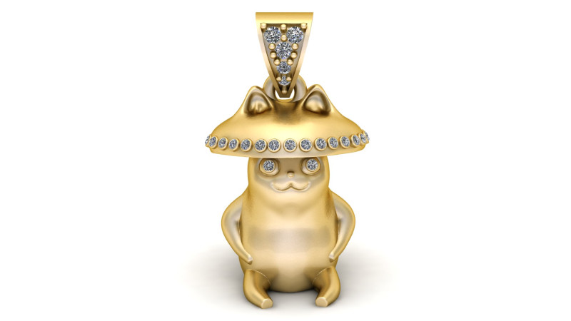 CAT GOLD PENDANT 3D PRINTABLE MODEL Model Cetak 3D .c4d .max .obj .3ds .fbx .stl .blend 