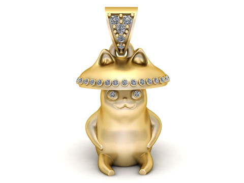 CAT GOLD PENDANT 3D PRINTABLE MODEL 3D Druckmodell
